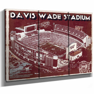 Davis Wade Stadium -  Mississippi State Football Vintage Art Print
