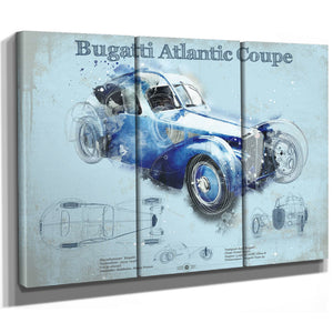 Bugatti Atlantic Coupe Vintage Sports Car Print