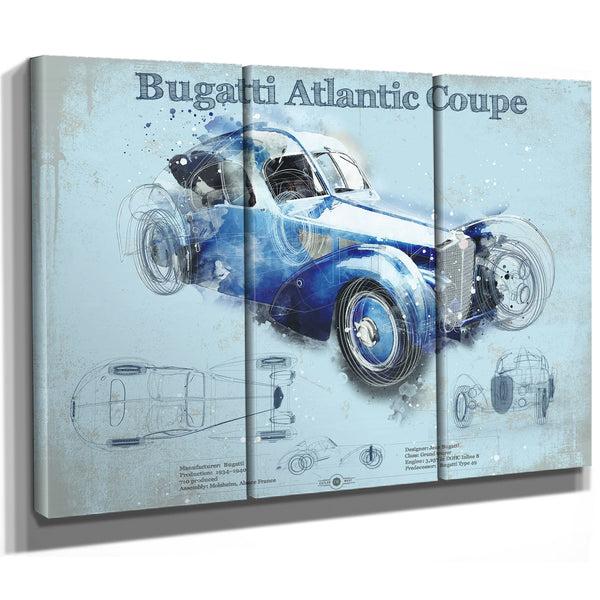Bugatti Atlantic Coupe Vintage Sports Car Print