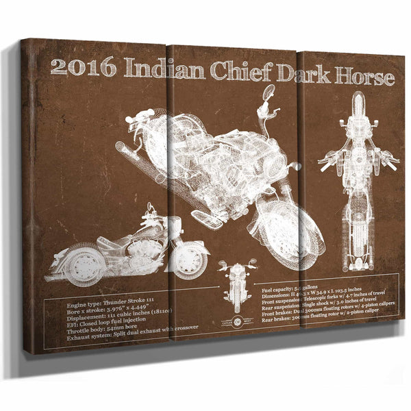 2016-2019 Indian Chief Dark Horse Motorcycle Patent Print