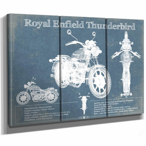 Royal Enfield Thunderbird Blueprint Motorcycle Patent Print