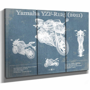 Yamaha SR125 Blueprint Motorcycle Patent Print