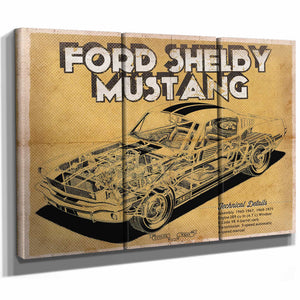 Vintage Ford Shelby Mustang Sports Car Print