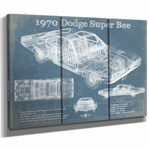 1970 Dodge Super Bee Vintage Blueprint Auto Print