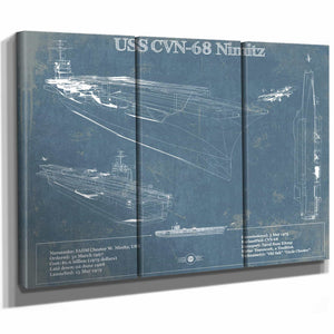 USS Nimitz CVN-68 Aircraft Carrier Blueprint Original Military