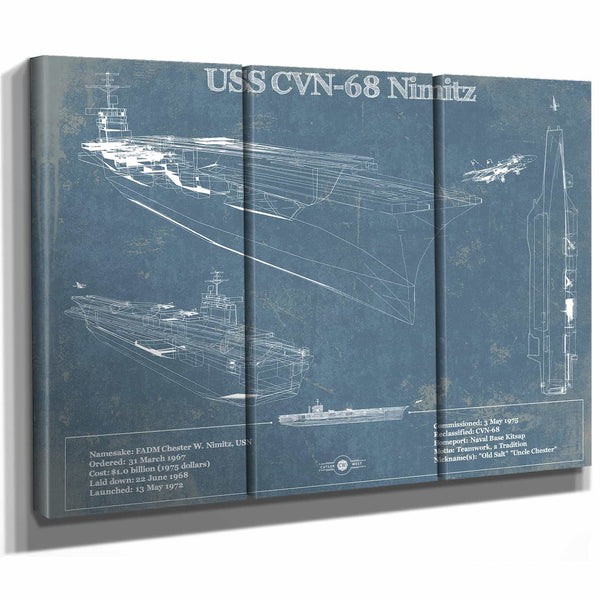 USS Nimitz CVN-68 Aircraft Carrier Blueprint Original Military