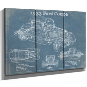 1933 Ford Coupe Vintage Blueprint Auto Print