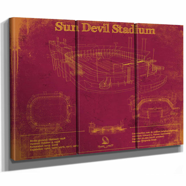 Sun Devil Stadium Wall Art - Vintage Arizona State Sun Devils Art