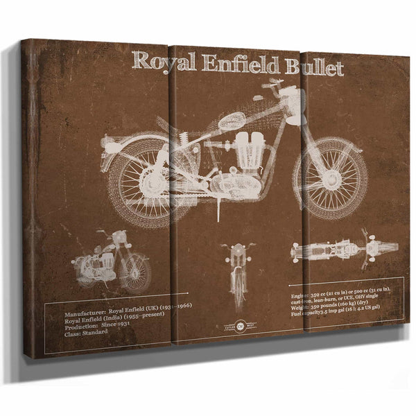 Royal Enfield Bullet Blueprint Motorcycle Patent Print