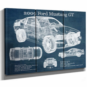 2009 Ford Mustang GT Original Blueprint Art