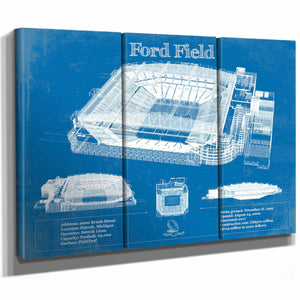 Vintage Detroit Lions Ford Field Vintage Wall Art