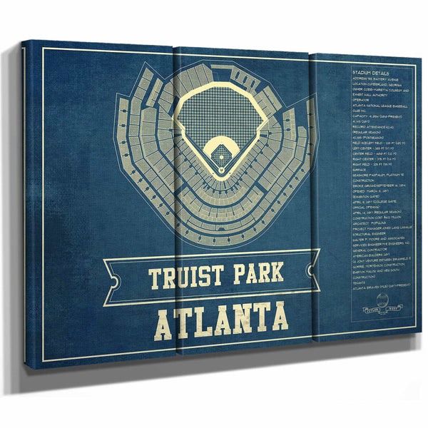 Turner Field - Atlanta Braves (MLB) Team Color Vintage Baseball Print