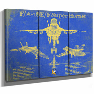 F/A-18F Super Hornet Patent Blueprint Original Military Wall Art