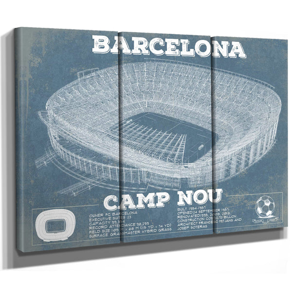 Vintage FC Barcelona Camp Nou Stadium Soccer Print