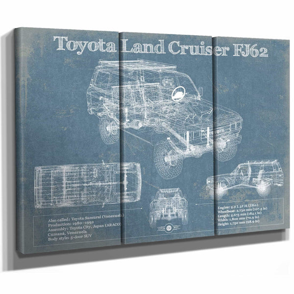 Toyota Land Cruiser FJ62 Blueprint Vintage Auto Print