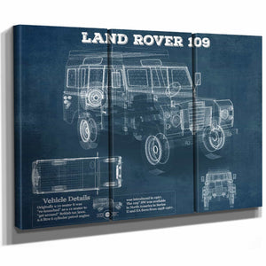 Land Rover 109 Vintage Blueprint Auto Print