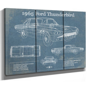1965 Ford Thunderbird Blueprint Vintage Auto Print