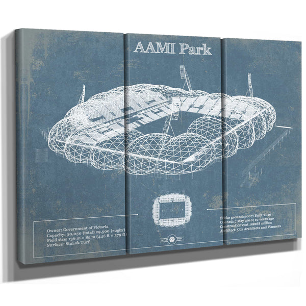 AAMI Park Vintage Australia Rugby and Soccer Stadium Print