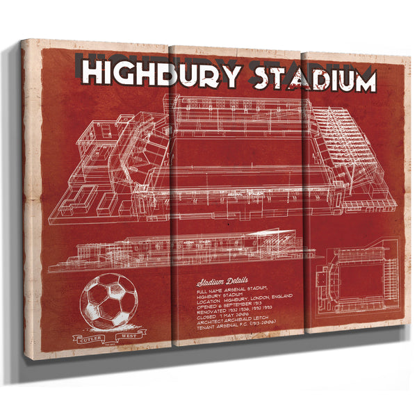 Arsenal Football Club - Vintage Highbury Stadium Soccer Print
