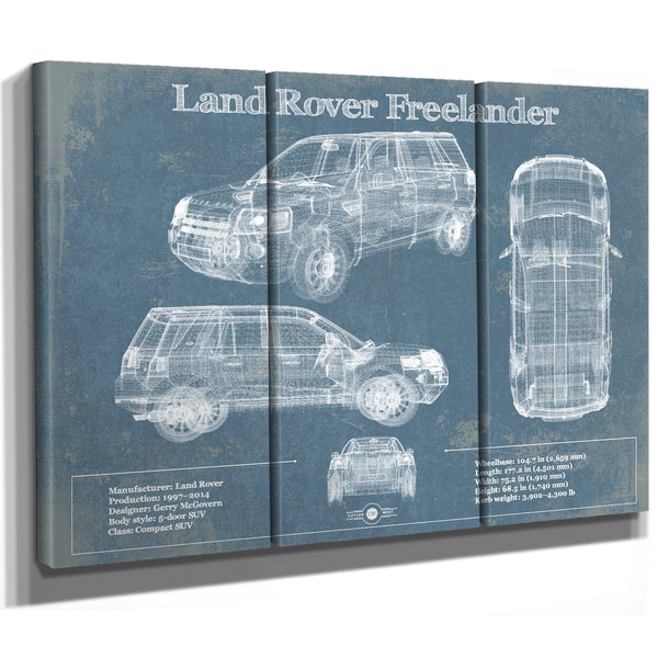 Land Rover Freelander Vintage Blueprint Auto Print