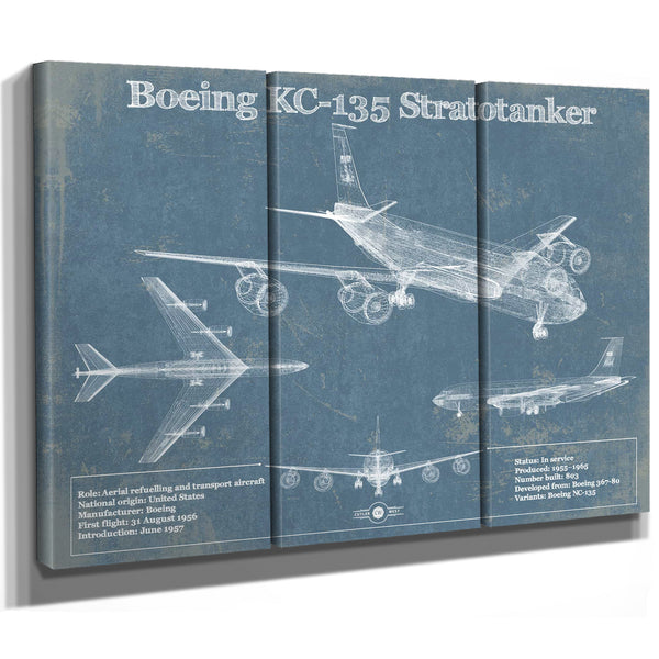 Boeing KC-135 Stratotanker Aviation Blueprint Print - Custom Pilot Name Can Be Added