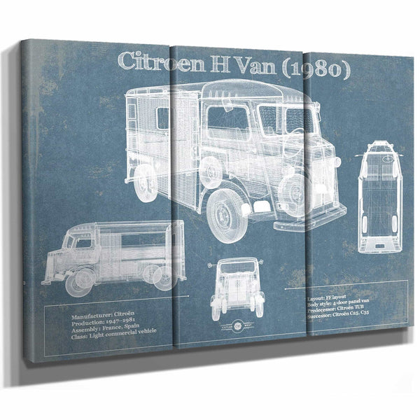 Citroen H Van (1980) Car Blueprint Vintage Auto Print