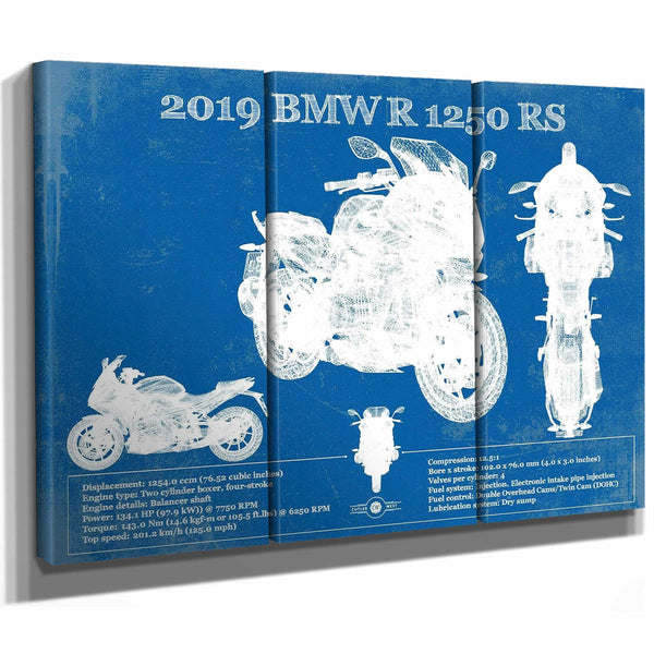 2019 BMW R1250RS Vintage Blueprint Auto Print