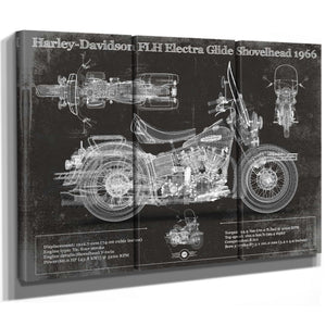 Harley-Davidson FLH Electra Glide Shovelhead 1966 Motorcycle Patent Print
