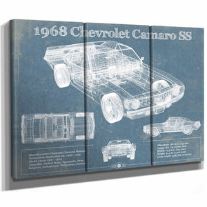 1968 Chevrolet Camaro SS Original Vintage Car Print