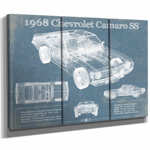 1968 Chevrolet Camaro SS Original Vintage Car Print
