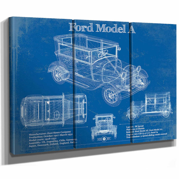Ford Model A Vintage Blueprint Auto Print