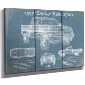 1997 Dodge Ram 1500 Vintage Blueprint Auto Print