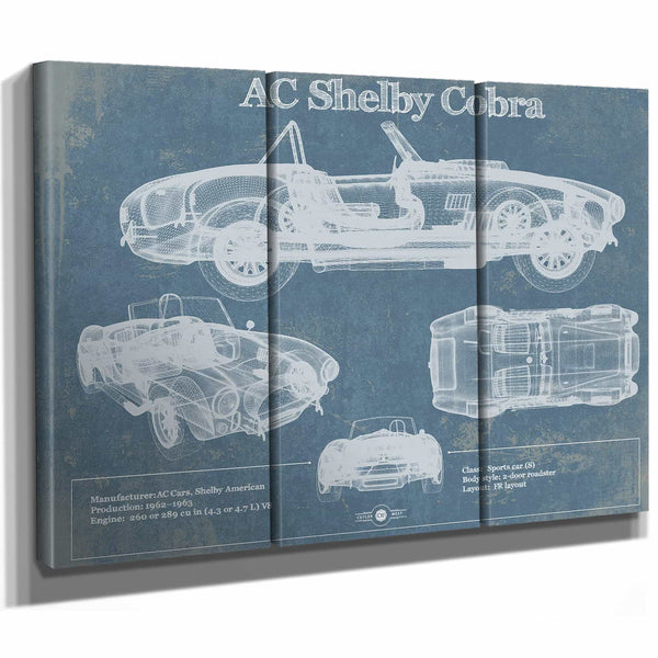 AC Shelby Cobra Blueprint Vintage Auto Print