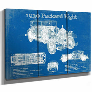 1930 Packard Eight Vintage Blueprint Auto Print