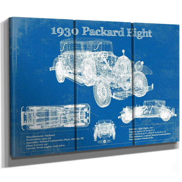 1930 Packard Eight Vintage Blueprint Auto Print