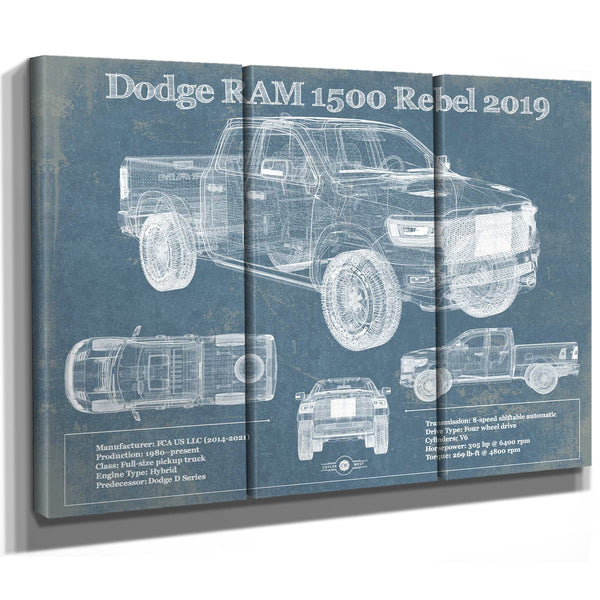 2019 Ram 1500 Rebel Vintage Blueprint Auto Print
