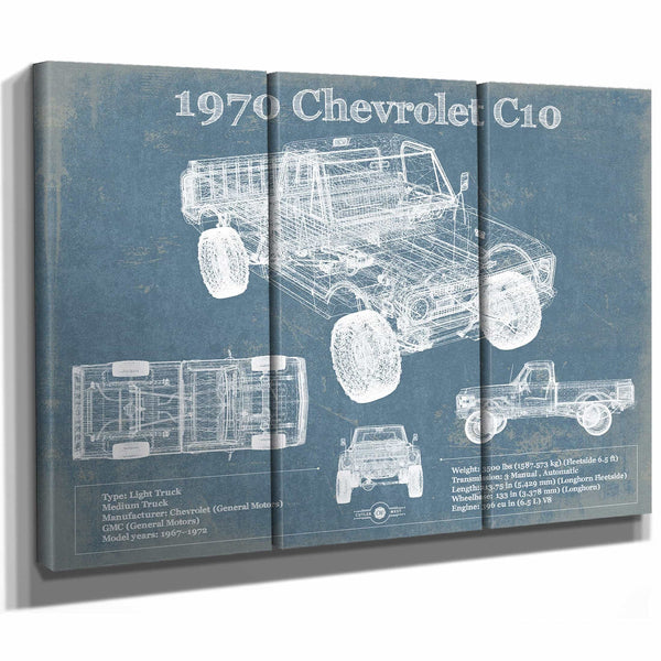1970 Chevrolet C10 Pickup Vintage Blueprint Auto Print