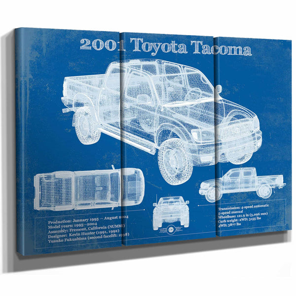2001 Toyota Tacoma Double Cab Limited Vintage Blueprint Auto Print