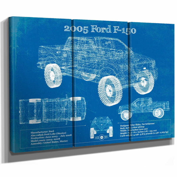 2005 Ford F-150 Vintage Blueprint Auto Print