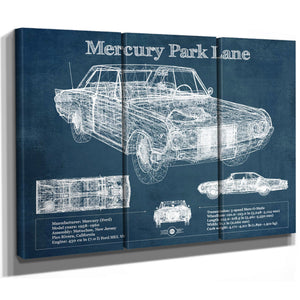 Mercury Park Lane Blueprint Vintage Auto Print