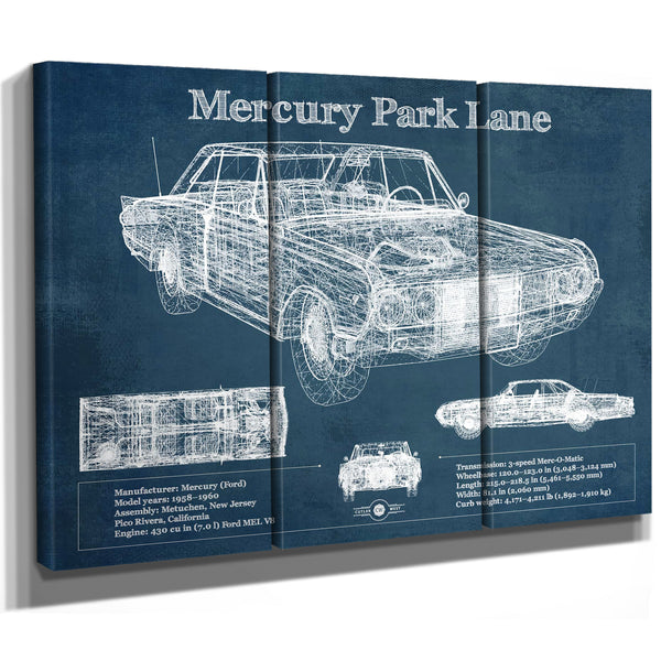 Mercury Park Lane Blueprint Vintage Auto Print