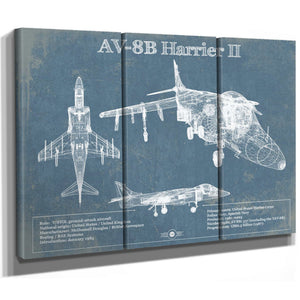 McDonnell Douglas AV-8B Harrier II Patent Blueprint Original Design Wall Art