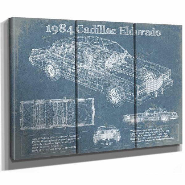 1984 Cadillac Eldorado Vintage Blueprint Auto Print