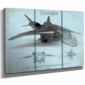 Quinjet Avengers Vintage Blueprint Wall Art