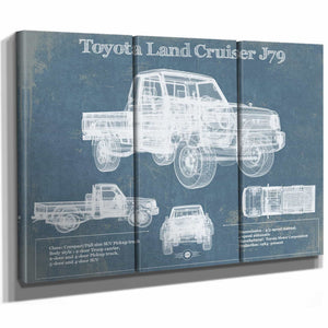 Toyota Land Cruiser J79 Blueprint Vintage Auto Print