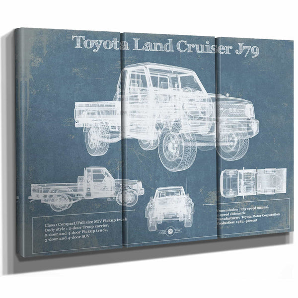 Toyota Land Cruiser J79 Blueprint Vintage Auto Print