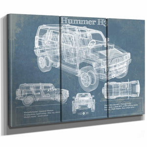 Hummer H3 Vintage Blueprint Auto Print