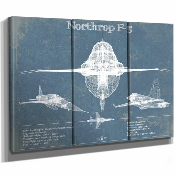 Northrop F-5 Aircraft Blueprint Original Military Wall Art
