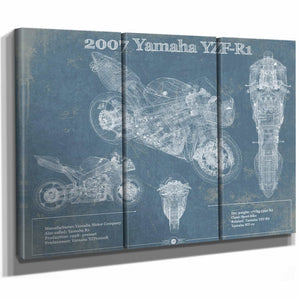 2007 Yamaha YZF-R1 Blueprint Motorcycle Patent Print