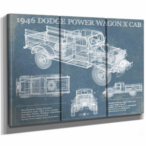 1946 Dodge Power Wagon X Cab Vintage Blueprint Auto Print